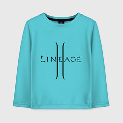 Лонгслив хлопковый детский Lineage logo, цвет: бирюзовый