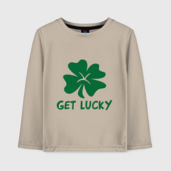Лонгслив хлопковый детский Get lucky, цвет: миндальный
