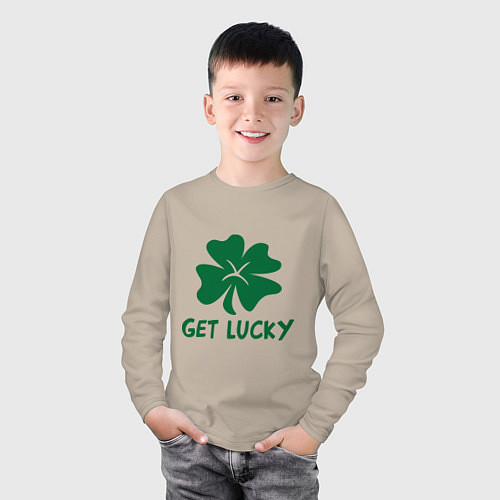 Детский лонгслив Get lucky / Миндальный – фото 3