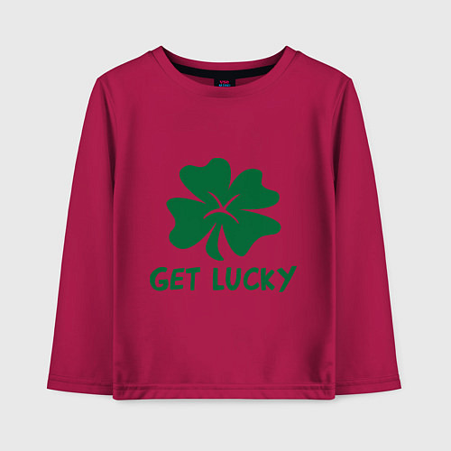 Детский лонгслив Get lucky / Маджента – фото 1