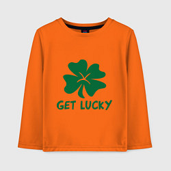 Лонгслив хлопковый детский Get lucky, цвет: оранжевый