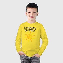 Лонгслив хлопковый детский Доченька Соня цвета желтый — фото 2