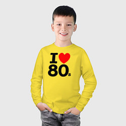 Лонгслив хлопковый детский I Love 80s, цвет: желтый — фото 2