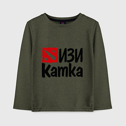 Лонгслив хлопковый детский Изи катка, цвет: меланж-хаки
