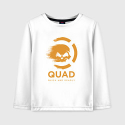 Лонгслив хлопковый детский QuaD: Quick and Deadly, цвет: белый