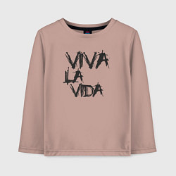 Лонгслив хлопковый детский Viva La Vida, цвет: пыльно-розовый