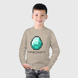 Лонгслив хлопковый детский Minecraft Diamond, цвет: миндальный — фото 2