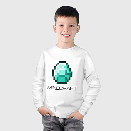 Детский лонгслив Minecraft Diamond / Белый – фото 3