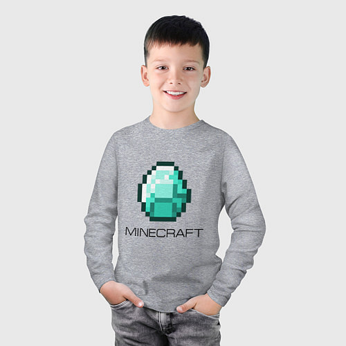 Детский лонгслив Minecraft Diamond / Меланж – фото 3
