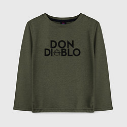 Лонгслив хлопковый детский Don Diablo, цвет: меланж-хаки