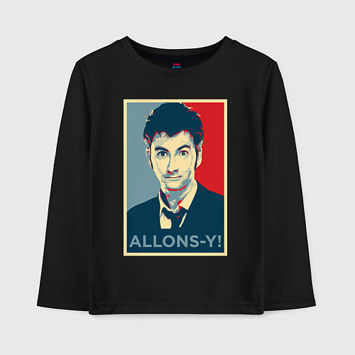 Детский лонгслив Allons-y Poster / Черный – фото 1