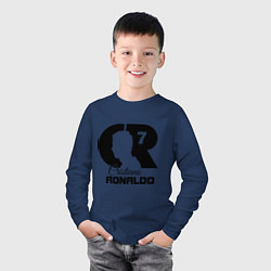 Лонгслив хлопковый детский CR Ronaldo 07, цвет: тёмно-синий — фото 2