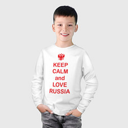 Лонгслив хлопковый детский Keep Calm & Love Russia, цвет: белый — фото 2