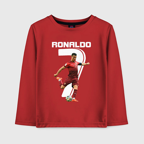 Детский лонгслив Ronaldo 07 / Красный – фото 1