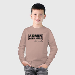 Лонгслив хлопковый детский Armin van Buuren, цвет: пыльно-розовый — фото 2