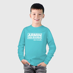 Лонгслив хлопковый детский Armin van Buuren, цвет: бирюзовый — фото 2