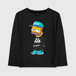 Лонгслив хлопковый детский Bart Just Us, цвет: черный