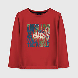 Лонгслив хлопковый детский Drum & Bass: The World, цвет: красный
