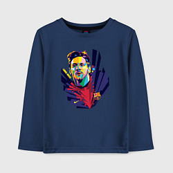 Лонгслив хлопковый детский Messi Art, цвет: тёмно-синий