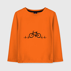 Лонгслив хлопковый детский Велоспорт, цвет: оранжевый