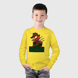 Лонгслив хлопковый детский Freddy: Evergreen Terrace, цвет: желтый — фото 2