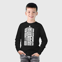 Лонгслив хлопковый детский Talk Whovian To Me, цвет: черный — фото 2