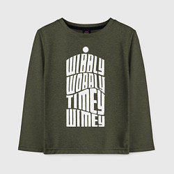 Лонгслив хлопковый детский Talk Whovian To Me, цвет: меланж-хаки