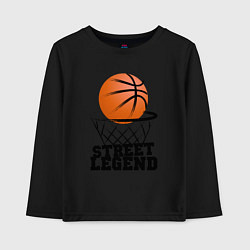Лонгслив хлопковый детский Баскетбол, цвет: черный