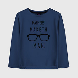 Лонгслив хлопковый детский Kingsman: Manners maketh man, цвет: тёмно-синий