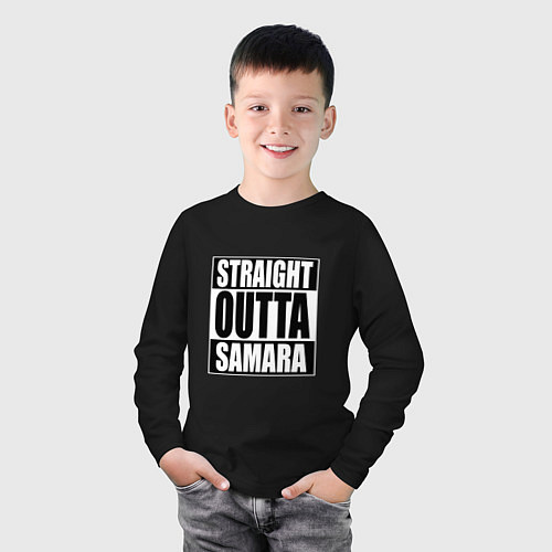 Детский лонгслив Straight Outta Samara / Черный – фото 3