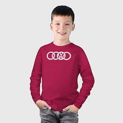 Лонгслив хлопковый детский AUDI VW, цвет: маджента — фото 2