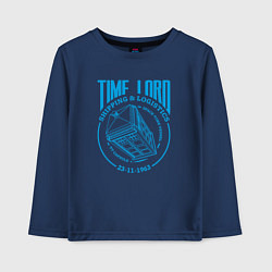 Лонгслив хлопковый детский Time Lord: 23-11-1963, цвет: тёмно-синий