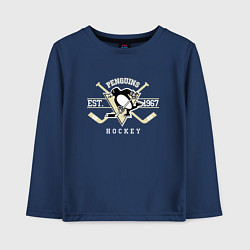 Лонгслив хлопковый детский Pittsburgh Penguins: Est.1967, цвет: тёмно-синий