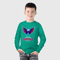 Лонгслив хлопковый детский Washington Capitals, цвет: зеленый — фото 2