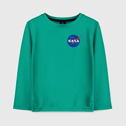 Лонгслив хлопковый детский NASA, цвет: зеленый