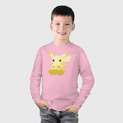 Лонгслив хлопковый детский Pikachu Shadow, цвет: светло-розовый — фото 2
