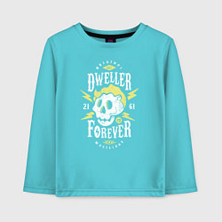 Лонгслив хлопковый детский Dweller Forever, цвет: бирюзовый