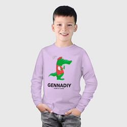 Лонгслив хлопковый детский Gennadiy Импортозамещение, цвет: лаванда — фото 2