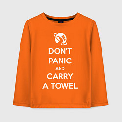 Лонгслив хлопковый детский Dont panic & Carry a Towel, цвет: оранжевый