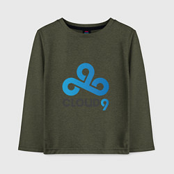 Лонгслив хлопковый детский Cloud9, цвет: меланж-хаки