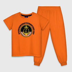 Пижама хлопковая детская Краснознам черноморский флот, цвет: оранжевый