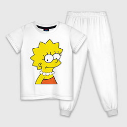 Пижама хлопковая детская Lisa Simpson, цвет: белый