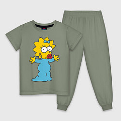 Пижама хлопковая детская Maggie Simpson, цвет: авокадо