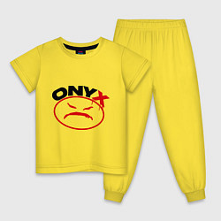 Пижама хлопковая детская Onyx, цвет: желтый