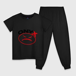 Пижама хлопковая детская Onyx, цвет: черный