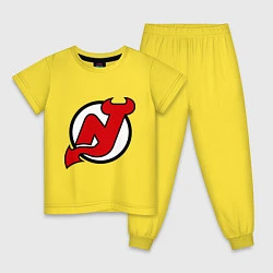 Пижама хлопковая детская New Jersey Devils, цвет: желтый