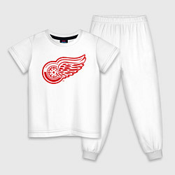 Пижама хлопковая детская Detroit Red Wings, цвет: белый