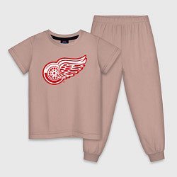 Пижама хлопковая детская Detroit Red Wings, цвет: пыльно-розовый