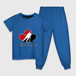 Пижама хлопковая детская Canada, цвет: синий