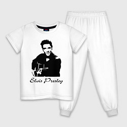 Пижама хлопковая детская Elvis Presley, цвет: белый